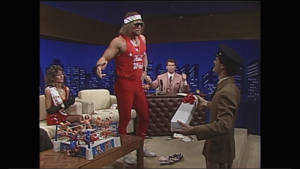 Macho Man and Elizabeth backstage with Dynamite Kid's daughter